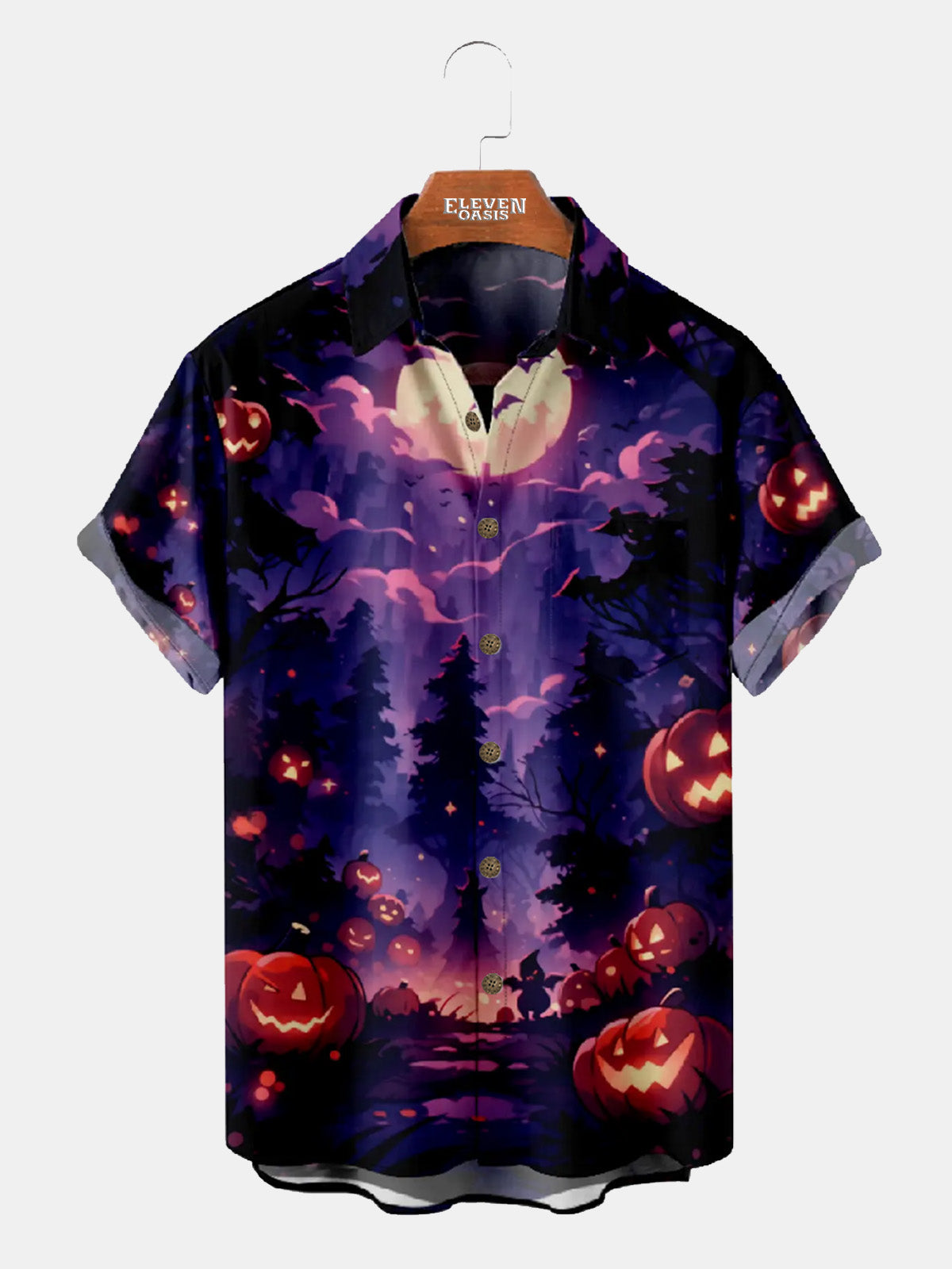 Men's Purple Pumpkin Trail Short Sleeve Shirt Eleven Oasis
