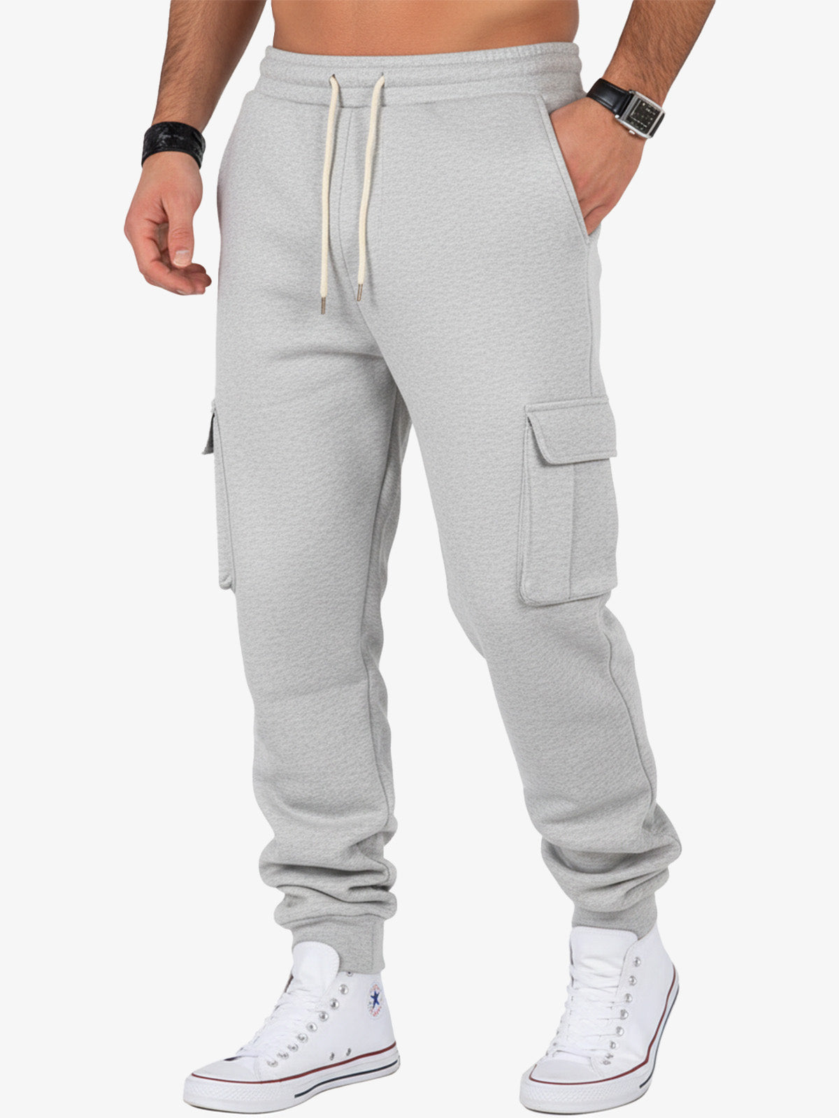 Men's Cargo Pocket Drawstring Jogger Pants Eleven Oasis