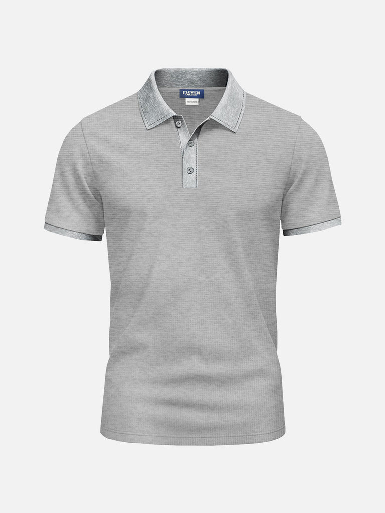 Men's Waffle Knit Polo Shirt ElevenOasis