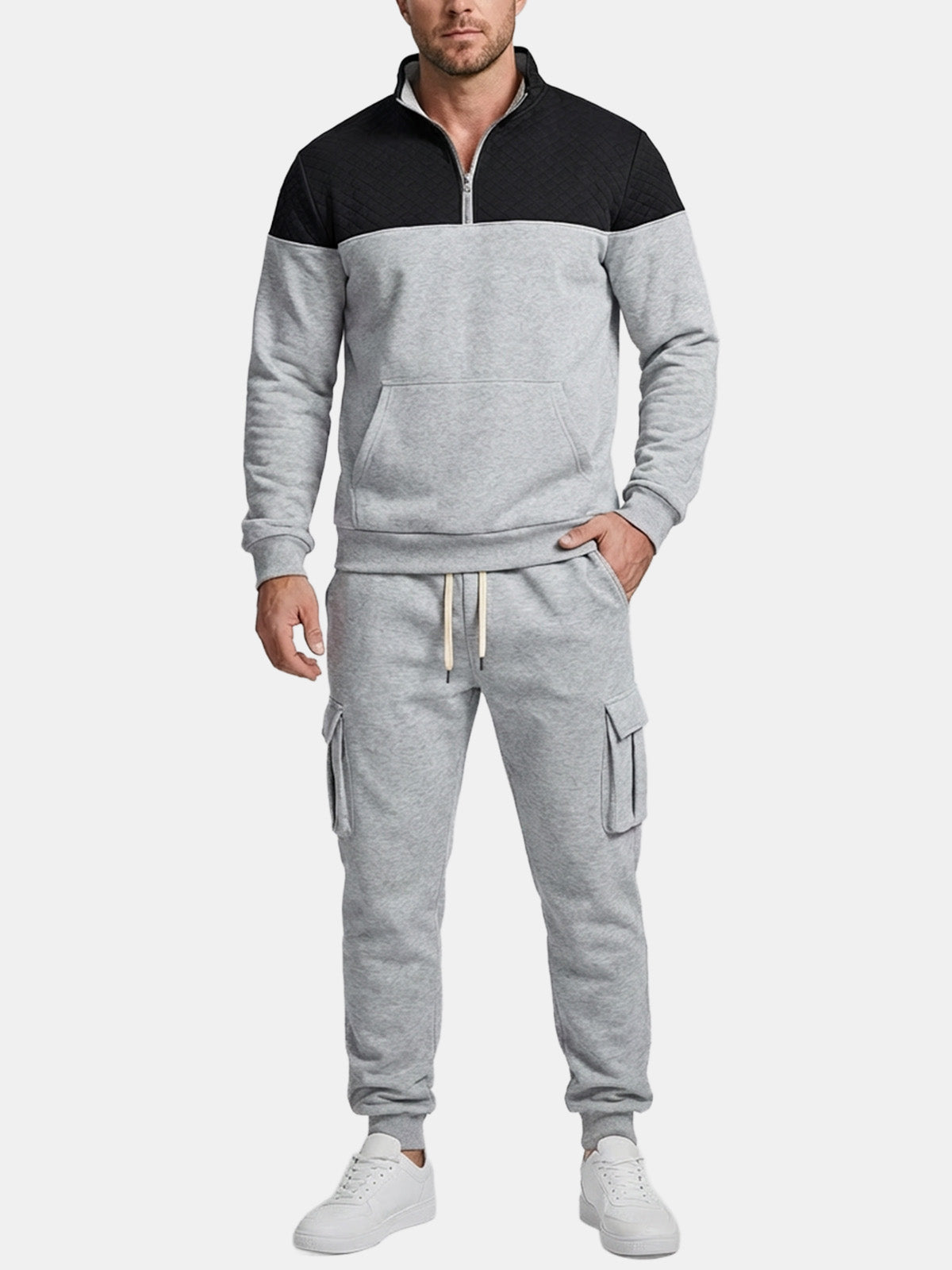 Men's Colorblock Quarter-Zip Tracksuit Set Eleven Oasis