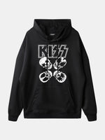 KISS Logo Band Faces Graphic Hoodie Eleven Oasis