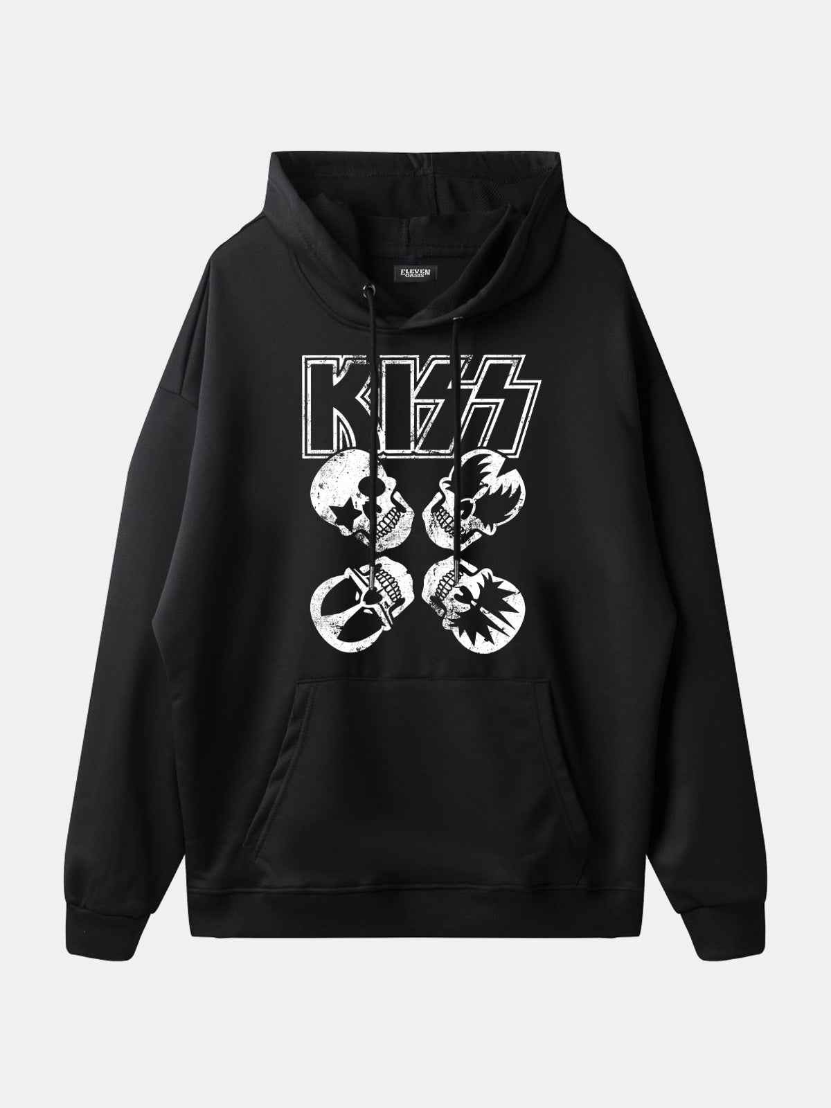 KISS Logo Band Faces Graphic Hoodie Eleven Oasis
