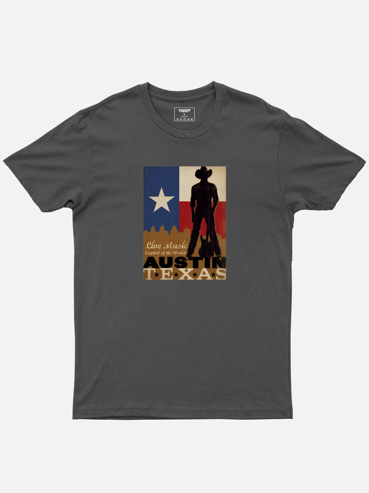 Austin Texas Live Music Cotton T-Shirt Eleven Oasis