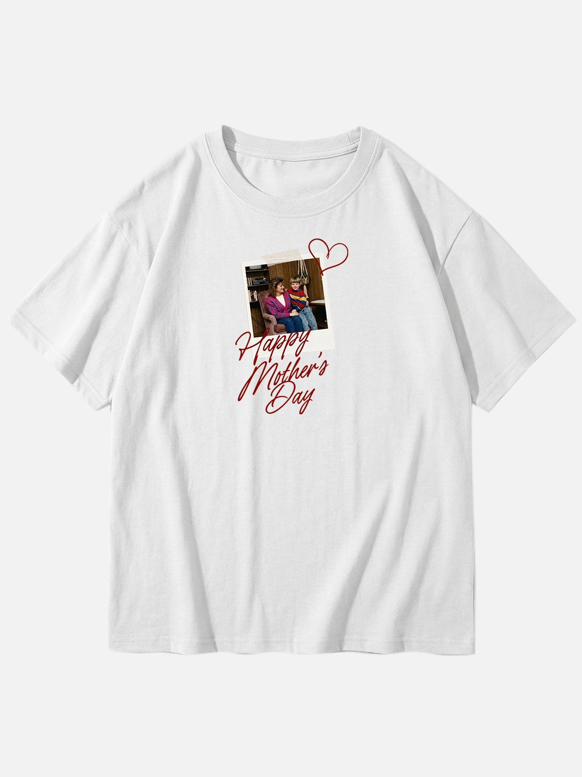 Custom Mother's Day Photo Cotton Short Sleeve T-Shirt Eleven Oasis