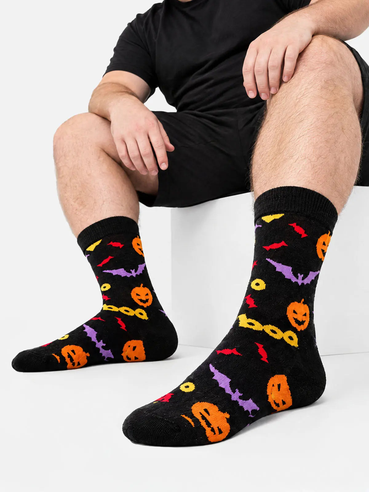 Men's Creepy Halloween Novelty Crew Socks