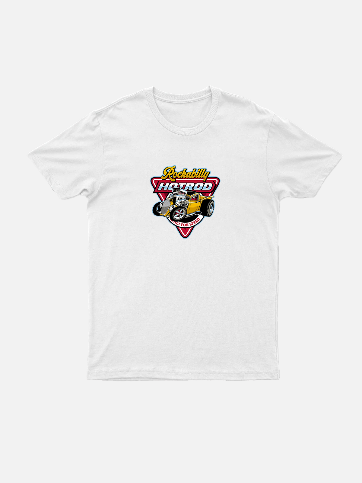 Men's Hotrod muscle car T-shirt with vintage graphic on the front