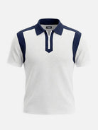 Men's Retro Contrast Panel Zip Polo Shirt Eleven Oasis