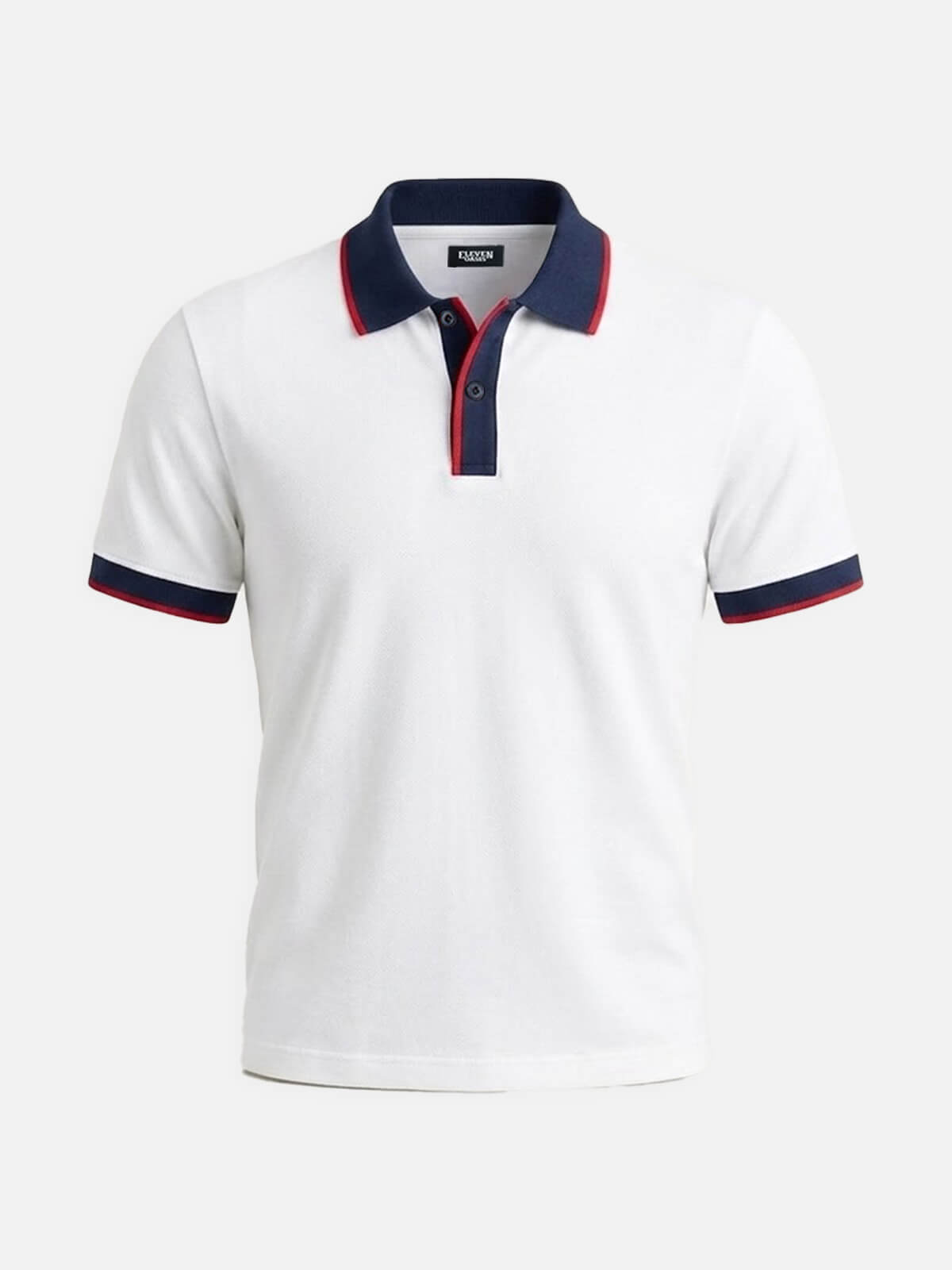 Men's Slim Fit Retro Tipped Collar Short Sleeve Polo Shirt Eleven Oasis