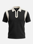 Men's Retro Contrast Panel Zip Polo Shirt Eleven Oasis