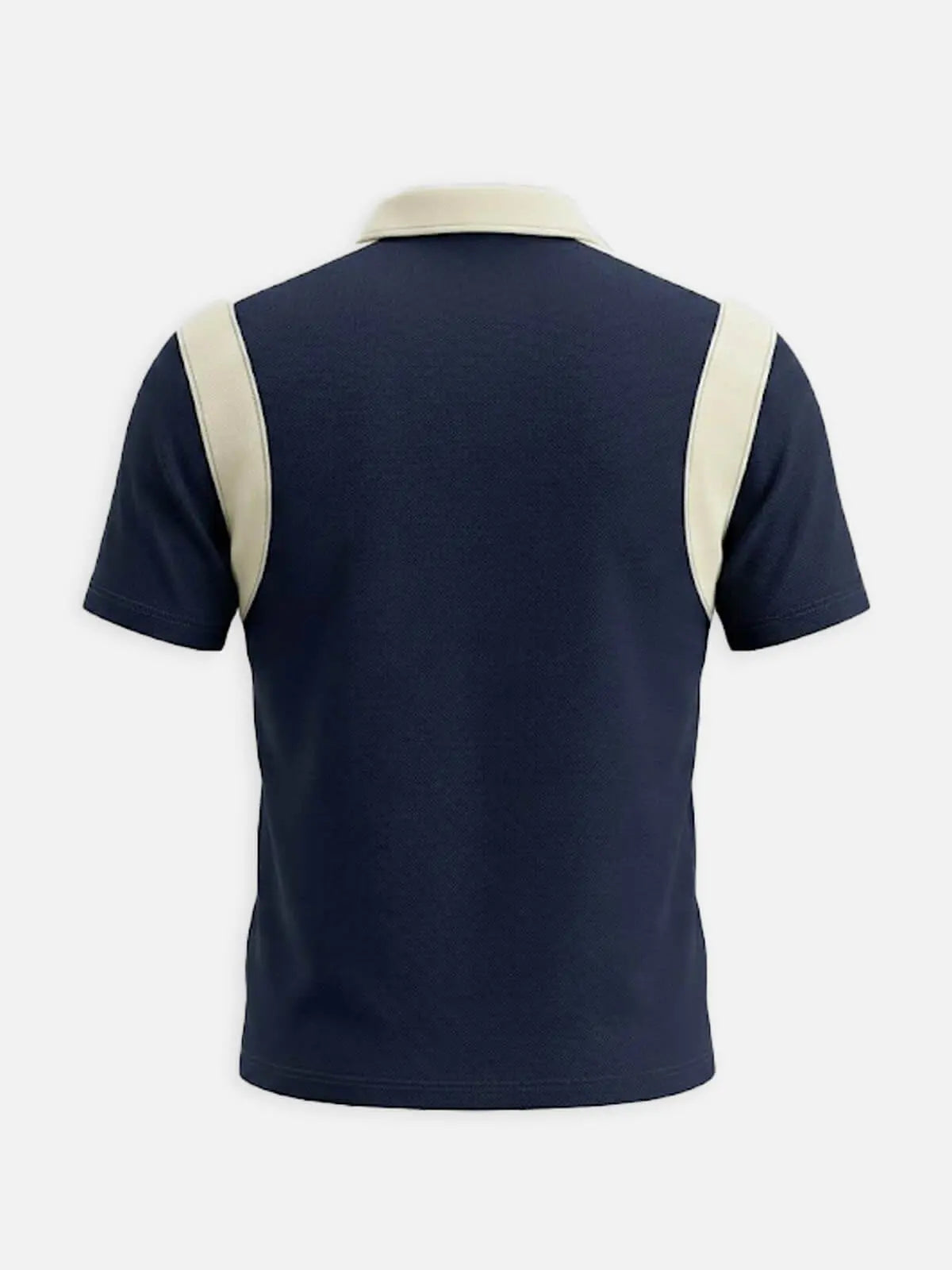 Men's Retro Contrast Panel Zip Polo Shirt | Eleven Oasis
