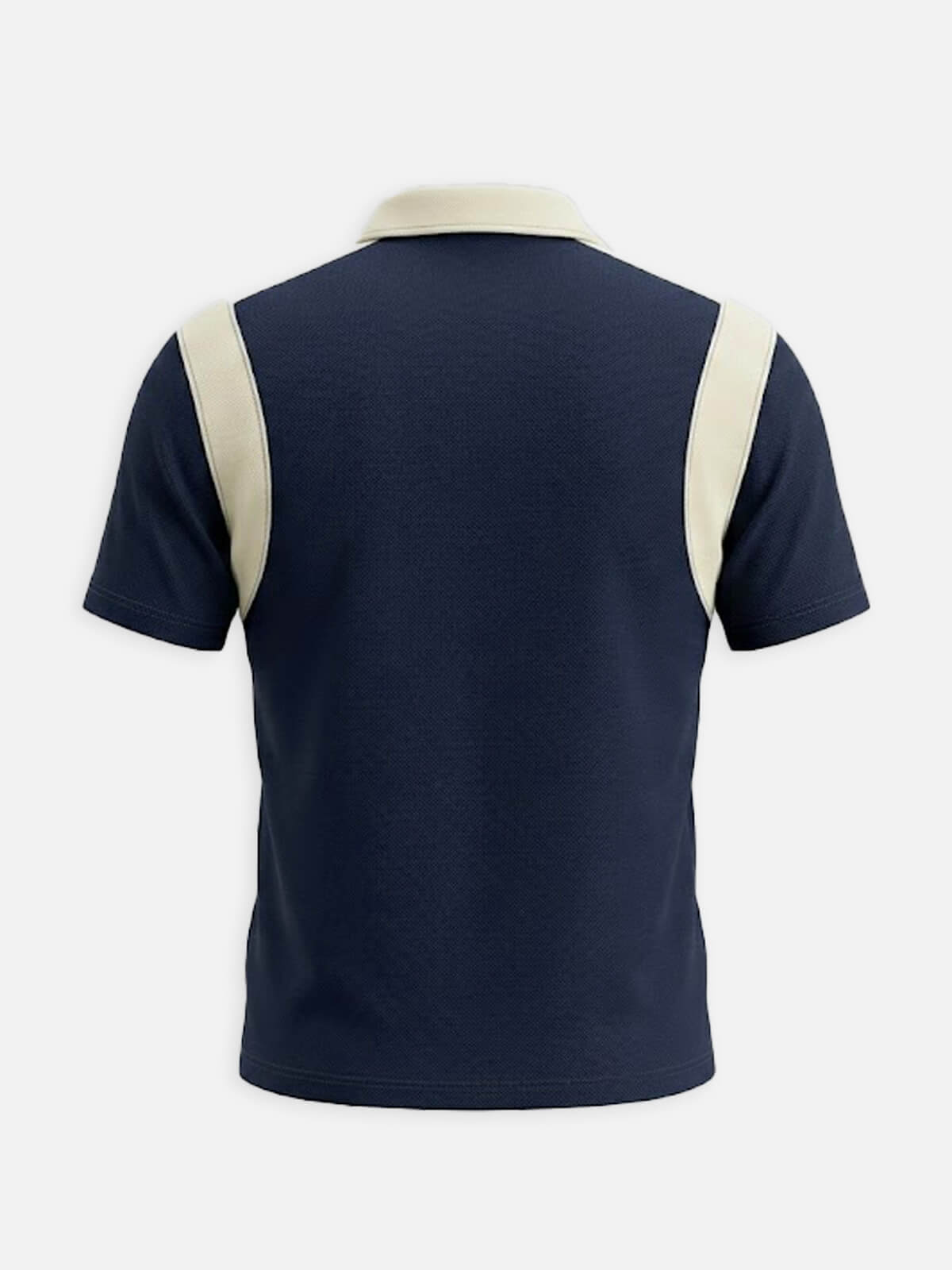 Men's Retro Contrast Panel Zip Polo Shirt Eleven Oasis