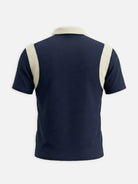 Men's Retro Contrast Panel Zip Polo Shirt Eleven Oasis