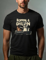 Easter Bunny Hoppin & Grillin Cotton T-Shirt Eleven Oasis