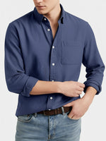 Men's Acid Washed Cotton Long Sleeve Shirt ElevenOasis