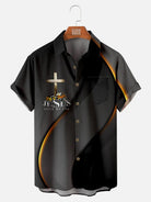 Men's Easter Cross Print Short Sleeve ShirtMens short sleeve shirts Big and tall Mens shirts Short sleeve shirts for men Mens 4xl shirts Casual short sleeve shirts