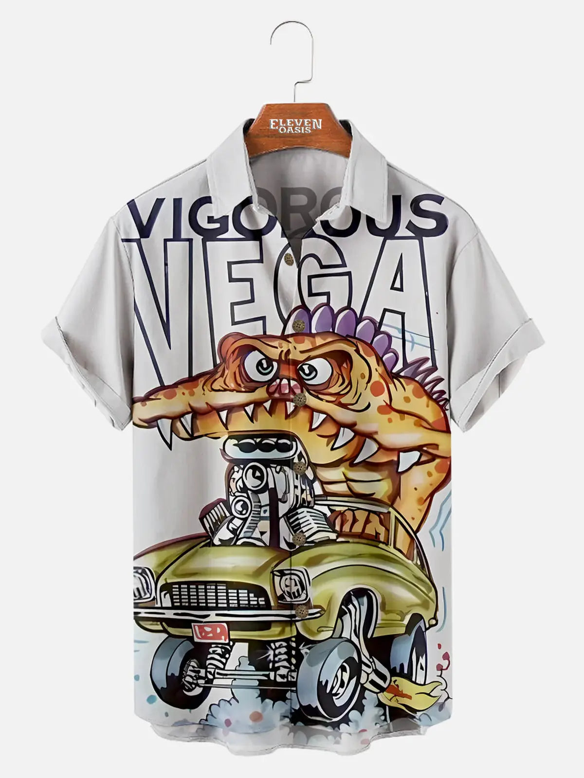 Men's Car Anime Rat Fink Series Short Sleeve Shirt Eleven Oasis