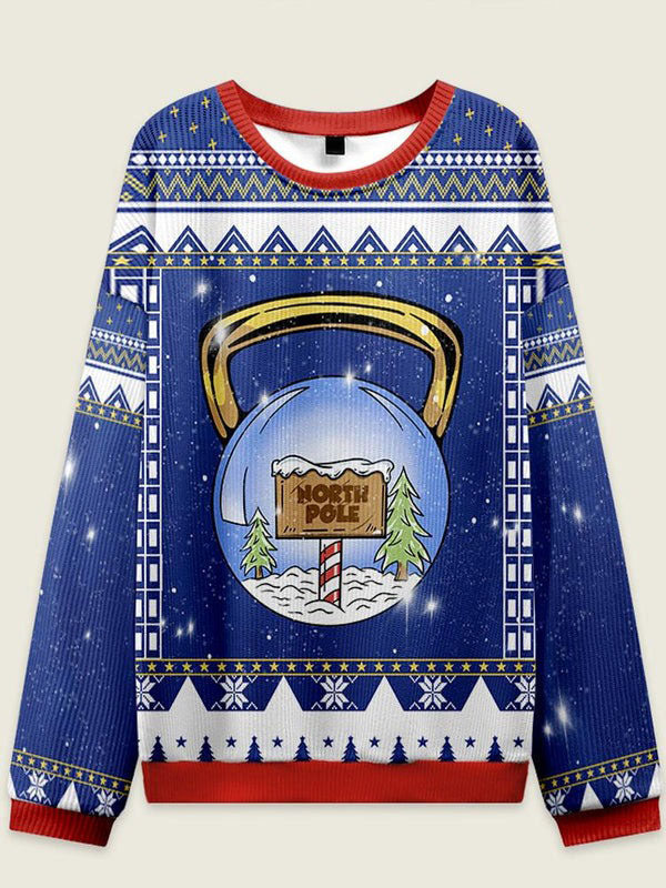 Crystal Ball Kettlebell Ugly Christmas Sweater Eleven Oasis