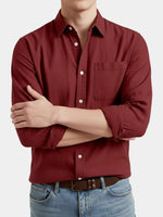 Men's Acid Washed Cotton Long Sleeve Shirt ElevenOasis