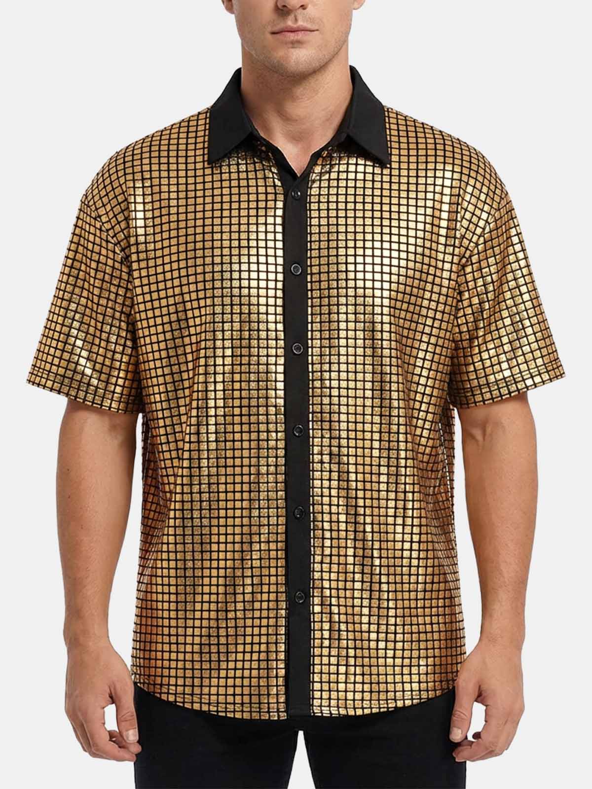 Men's Metallic Grid Short Sleeve Shirt Eleven Oasis