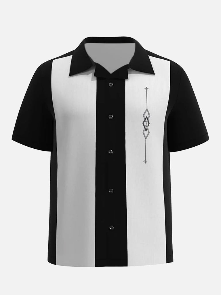 Men's Classic Diamond Panel Short Sleeve Shirt Eleven Oasis