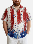 Tall Men's Patriotic Paint Splash Short Sleeve Shirt Eleven Oasis