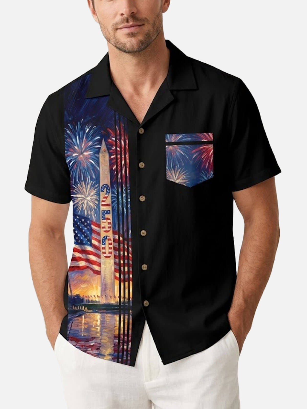 Men's American 250 Celebration Short Sleeve Shirt Eleven Oasis