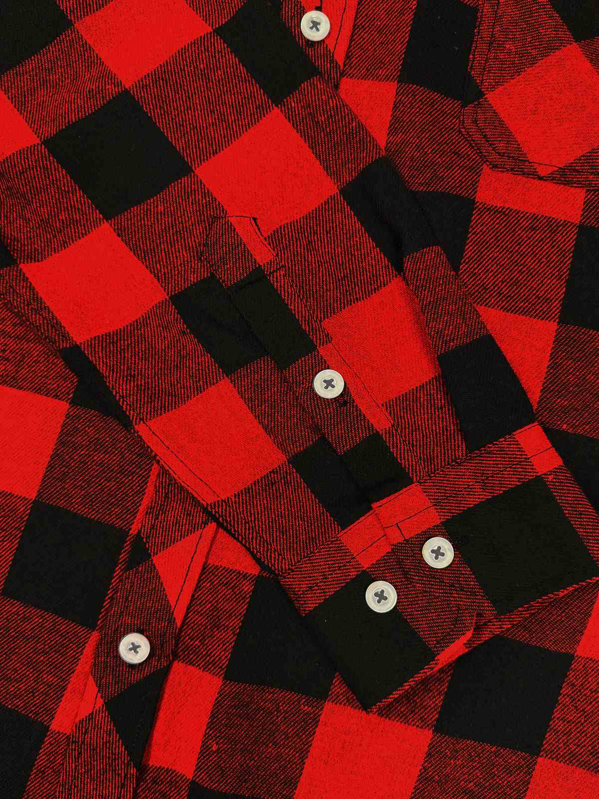 Men's Brushed Buffalo Check Double Pocket Long Sleeve Flannel Shirt Eleven Oasis