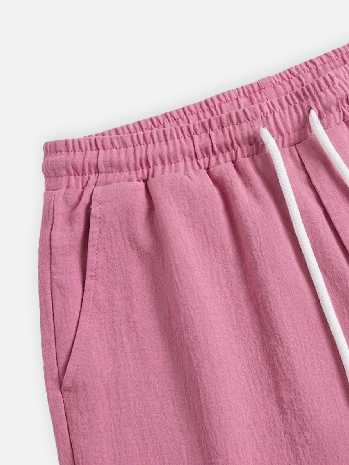 Men's Casual Textured Slim Fit Short Sleeve Shirt and Shorts Set Eleven Oasis