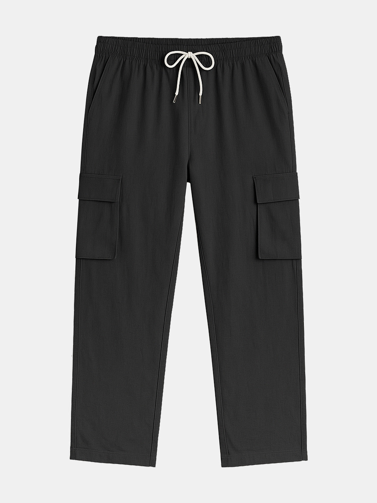Men’s Solid Color Linen Pants Basic Breathable Vacation Cargo Pants Eleven Oasis