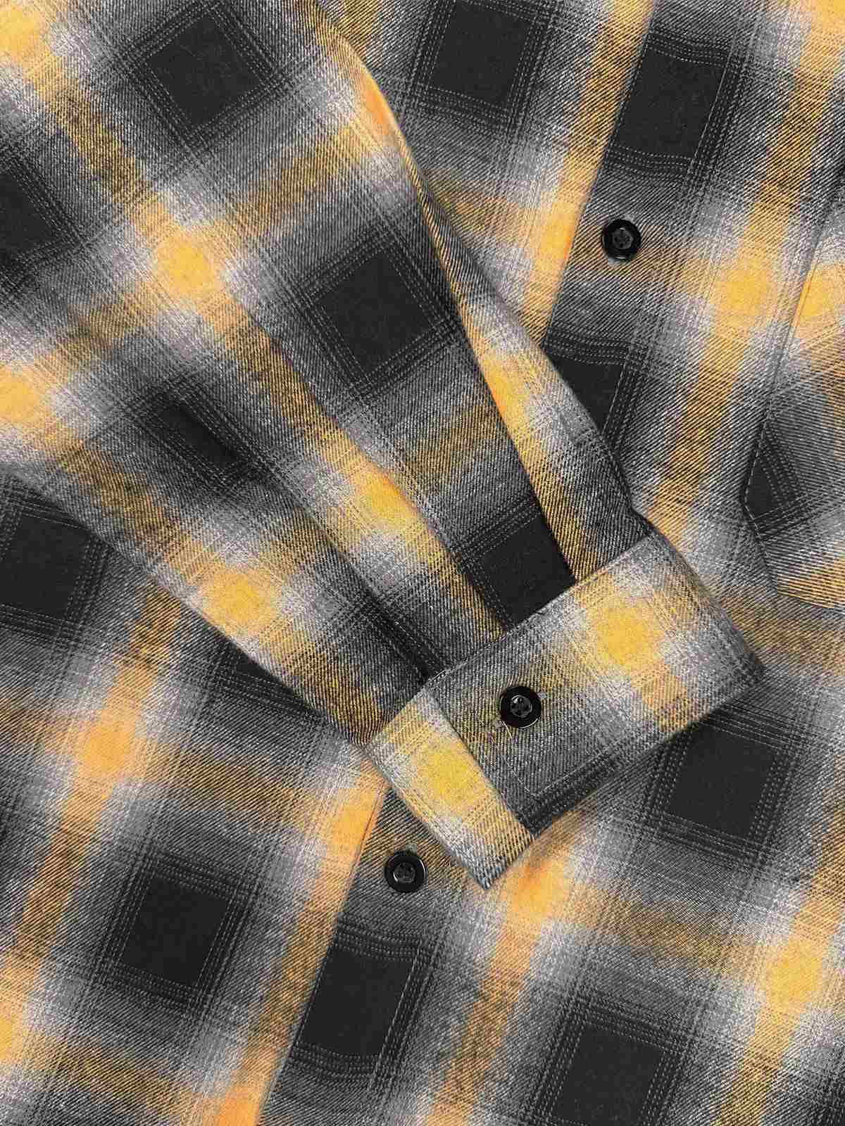 Men's Shadow Plaid Pocket Long Sleeve Shirt Eleven Oasis
