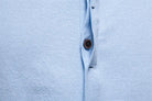 Men's Cotton Linen Band Collar Short Sleeve Shirt ElevenOasis