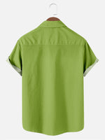 Men's Basic Striped Bowling Short Sleeve Casual Shirt with Chest PocketMens short sleeve shirts Big and tall Mens shirts Short sleeve shirts for men Mens 4xl shirts Casual short sleeve shirts