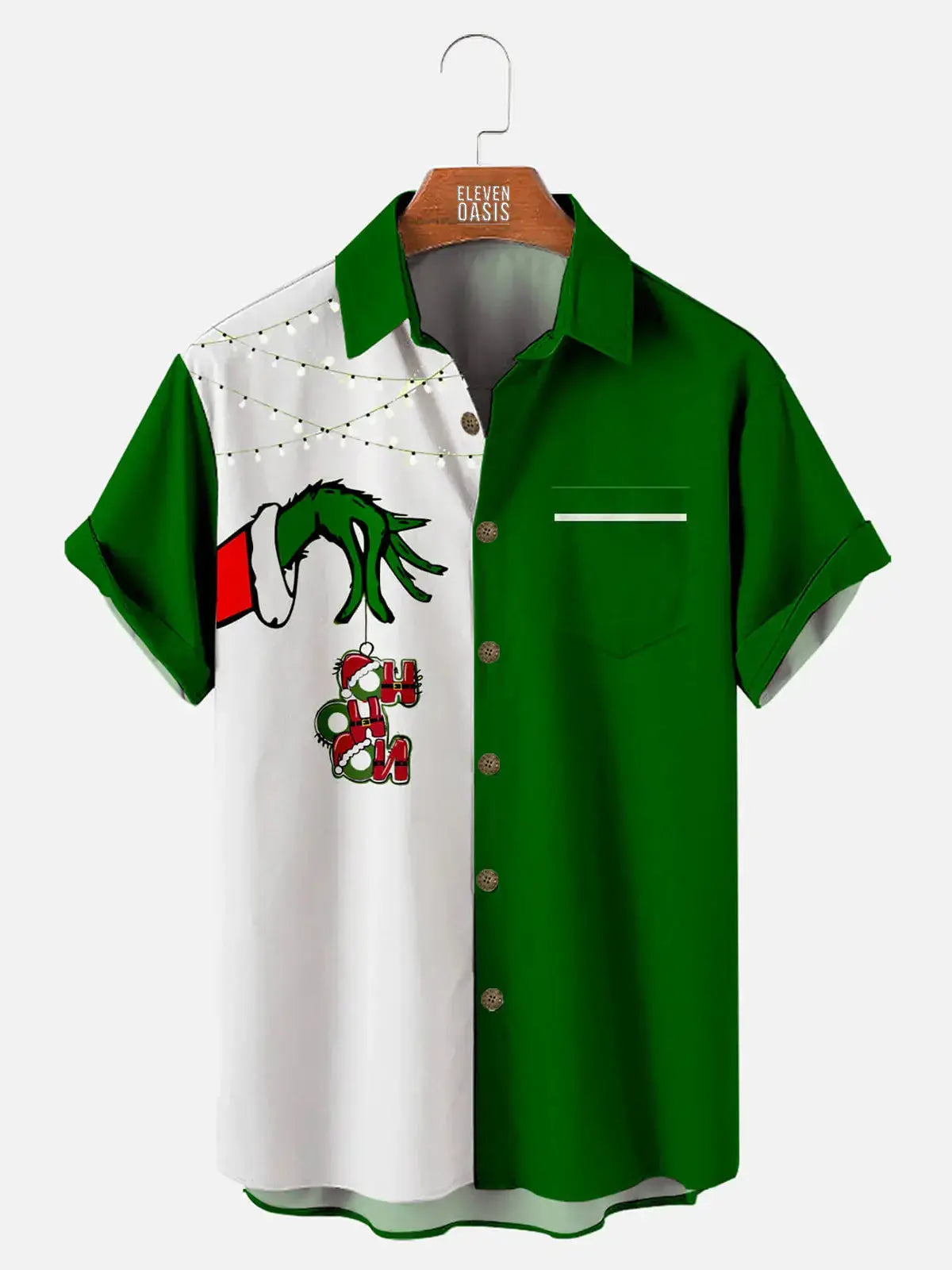 Christmas Monster Men's Short Sleeve ShirtMens short sleeve shirts Big and tall Mens shirts Short sleeve shirts for men Mens 4xl shirts Casual short sleeve shirts