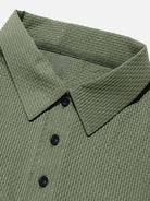 Men's Textured Knit Short Sleeve Polo Shirt ElevenOasis