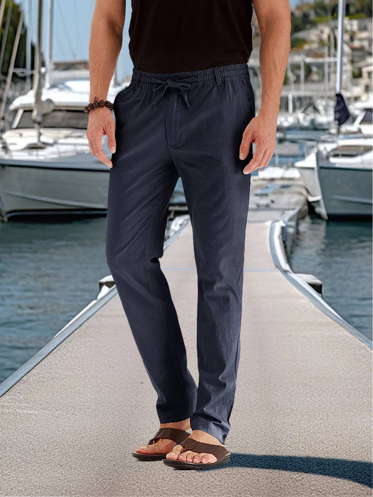 Men's Casual Seaside Drawstring Pants Eleven Oasis