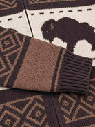 Men's Bison Fair Isle Slim Fit Zip-Up Sweater Eleven Oasis