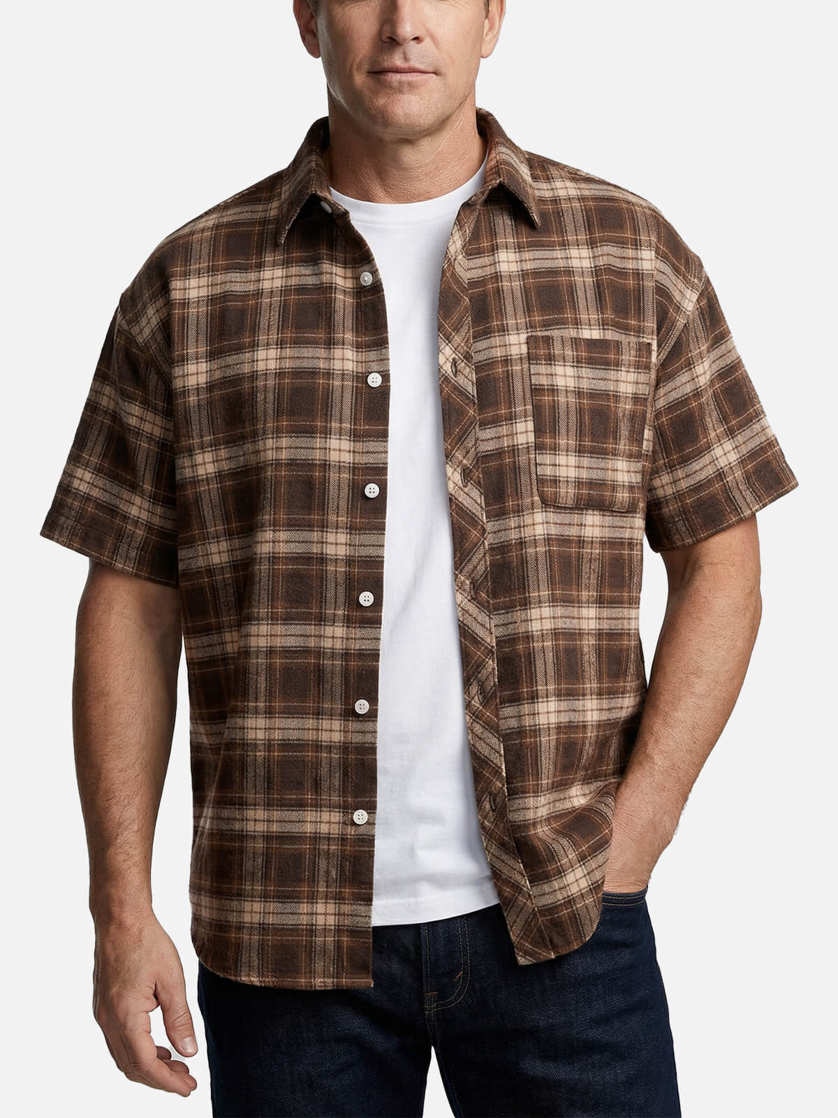 Men's Classic Plaid Short Sleeve Shirt Eleven Oasis