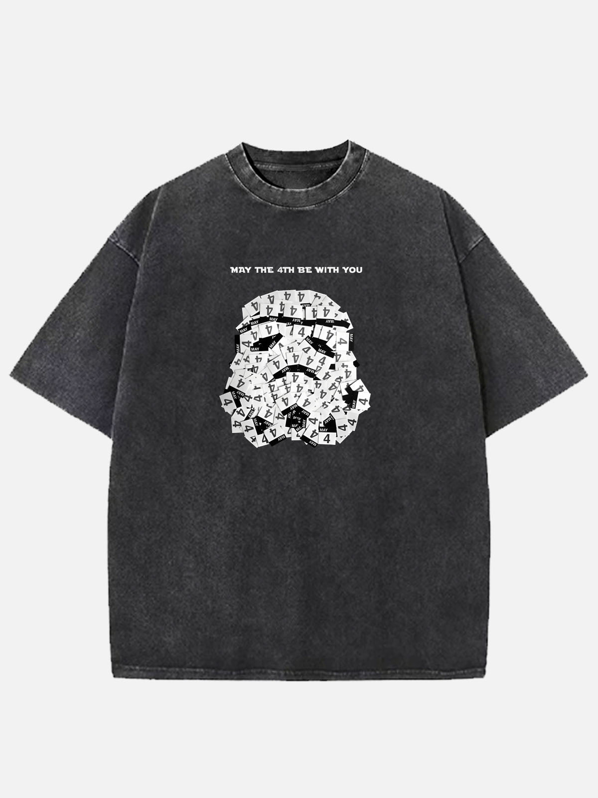 Men’s Science Fiction Cotton Round Neck Short Sleeve T - Shirt Star Wars MAY THE FOURTH BE WITH YOU Eleven Oasis