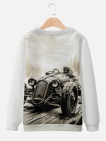 Black and white sketch hand-painted mechanical modified car printing SweatshirtMens short sleeve shirts Big and tall Mens shirts Short sleeve shirts for men Mens 4xl shirts Casual short sleeve shirts