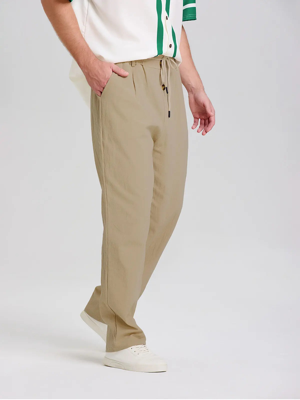 Men's Linen Blend Wide Leg Lounge Pants ElevenOasis