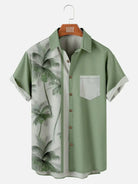 Men's Coconut Tree Casual Breathable Hawaiian Short Sleeve Shirt ElevenOasis