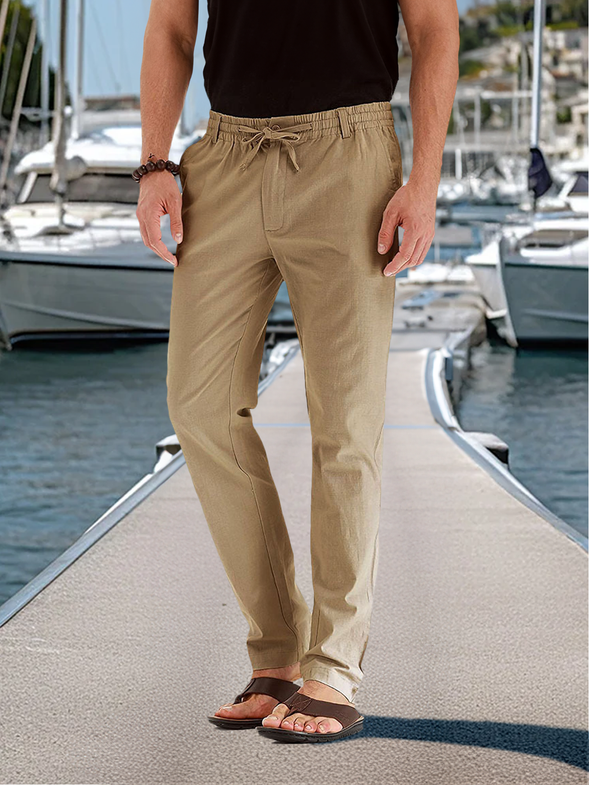 Men's Casual Seaside Drawstring Pants Eleven Oasis