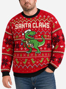 Santa Claws Festive T-Rex Ugly Christmas Sweater 