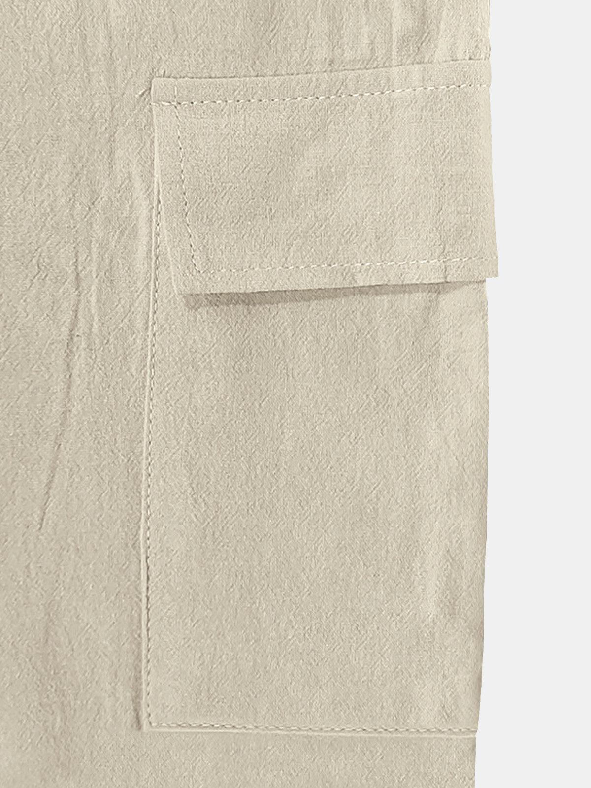 Men’s Solid Color Linen Pants Basic Breathable Vacation Cargo Pants Eleven Oasis