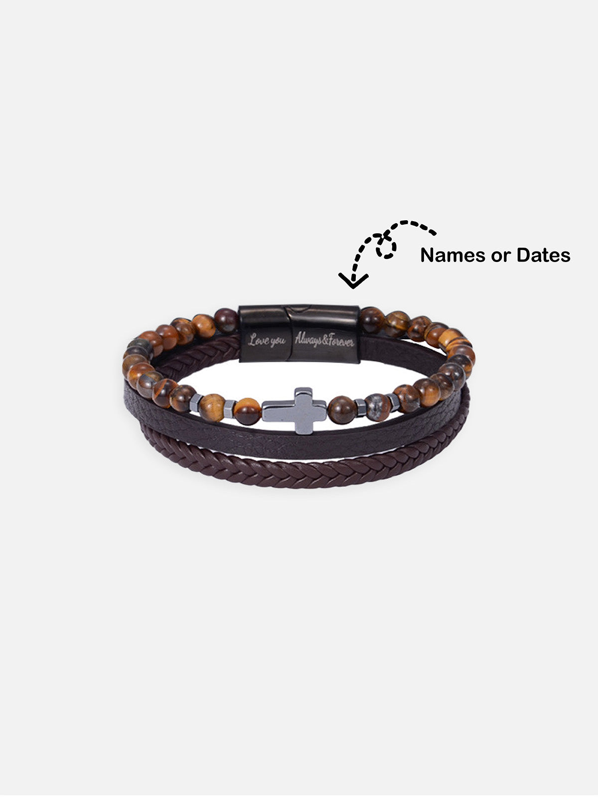 Men's Cross Braided Bracelet Gift Set Eleven Oasis