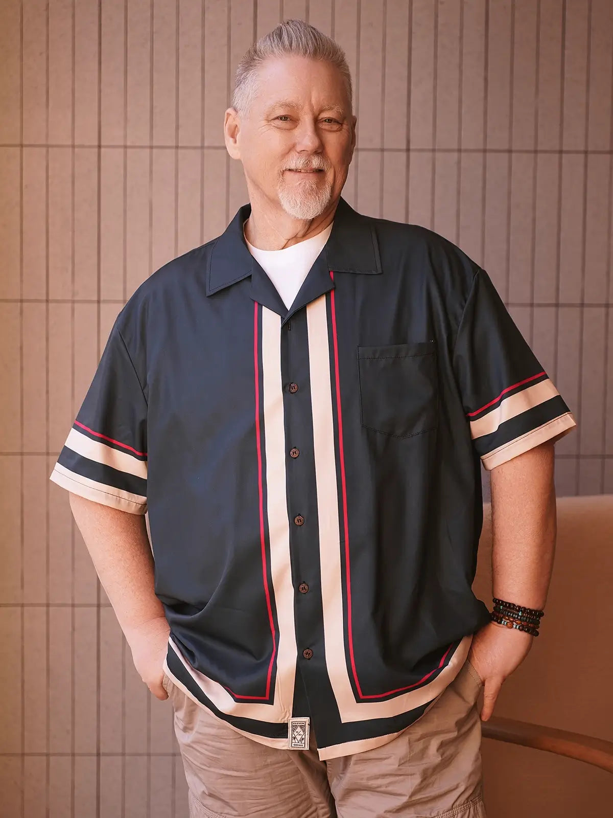 Men's Contrast Trim Border Short Sleeve Shirt ElevenOasis