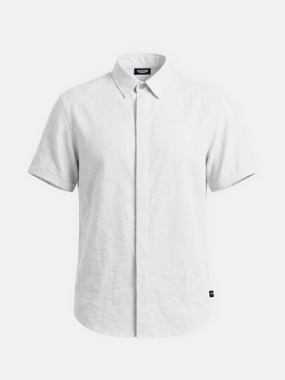 Men's Linen Cotton Blend Short Sleeve Shirt ElevenOasis