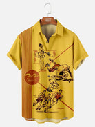 Pop Culture 70's-80s Men's Nostalgia Shirt with Chest PocketMens short sleeve shirts Big and tall Mens shirts Short sleeve shirts for men Mens 4xl shirts Casual short sleeve shirts