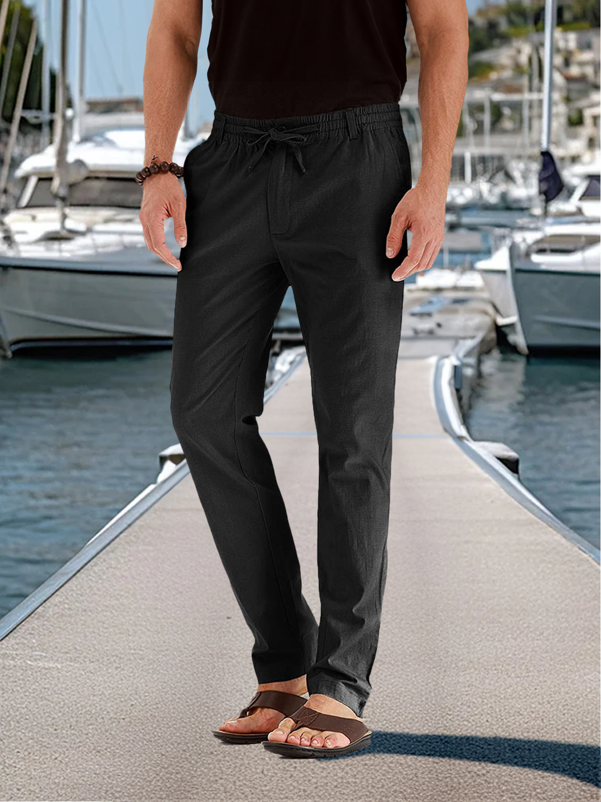 Men's Casual Seaside Drawstring Pants Eleven Oasis