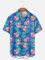Tall Men's Surfing Santa Tropical Christmas Short Sleeve Shirt Eleven Oasis